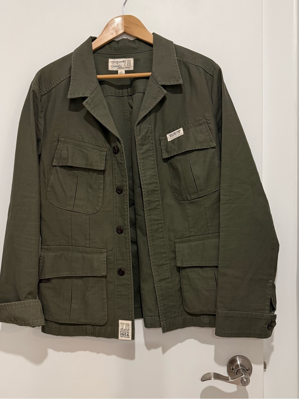 True Religion Men Field Supplier Stock 1956 OliveMilitary Field Jacket Sz L